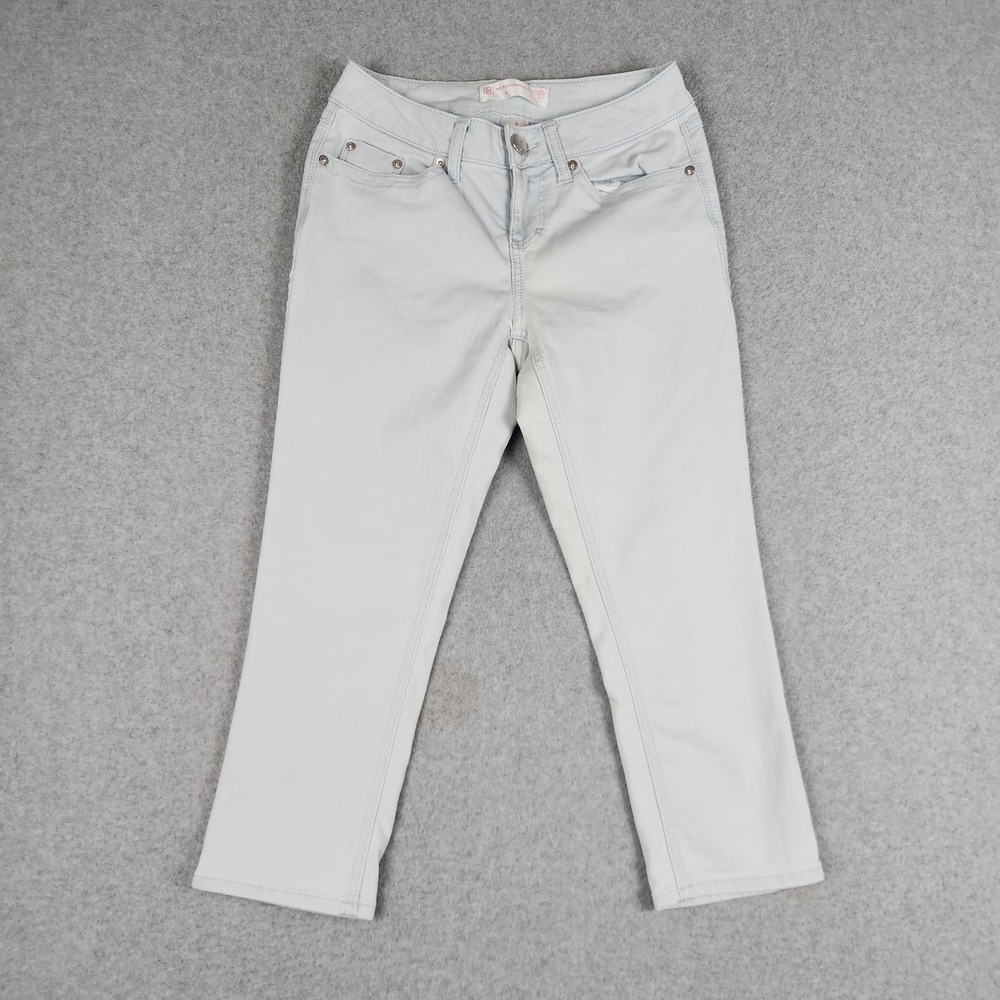 No Boundaries Capri Jeans Womens 5 Blue Stretch High Waisted Streetwear Grunge